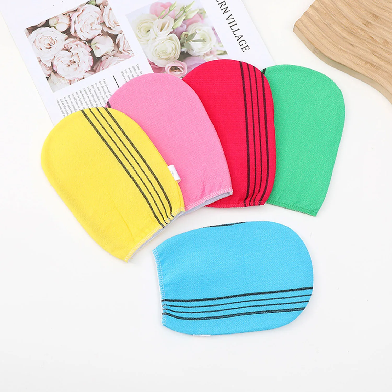 Body Exfoliating Bath Mitt Gloves 2 Pack Dead Skin Remover Shower for Men Women for body scrub glove