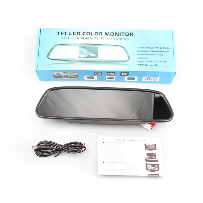 2.4g wireless 5" TFT LCD Car Rear View Mirror Monitor Kit + Waterproof Mini Backup Reverse Reversing Camera For Car/Vehicle