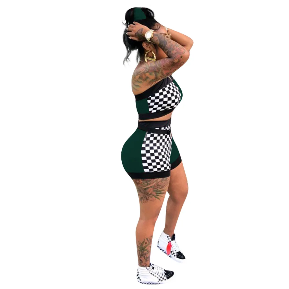 Primavera e Verão Conjunto de Duas Peças com Cinto Nova Venda Quente Sexy Feminino Cor Combinando Peito Shorts Casual Terno Esportivo 2022 16 Computers & Electronics