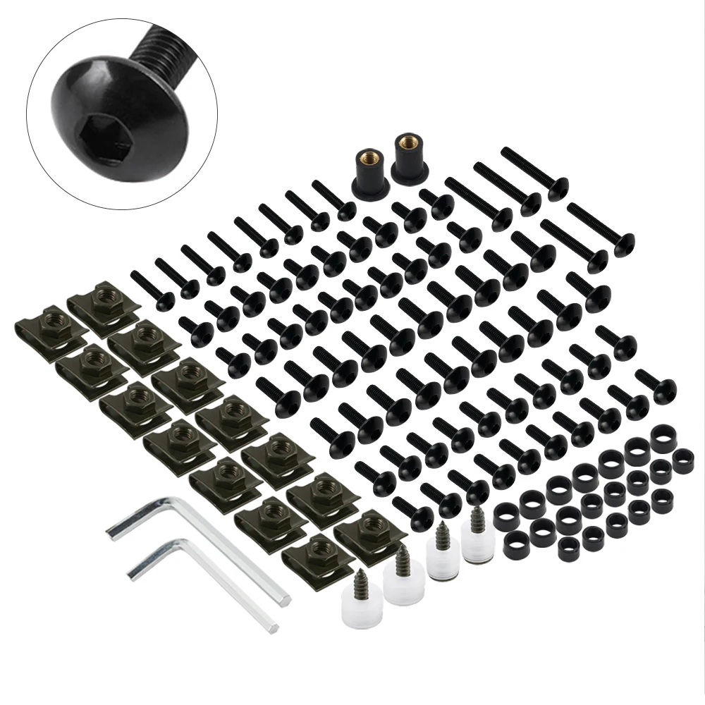 155PCS M5 M6 Motorrad Racing Verkleidung Schrauben Schrauben Kit Für Yamaha MT07 MT09 MT03 MT10 XSR900 YZF R1 R15 R25 R3 R6 R125 NMAX 125 – Detail 1