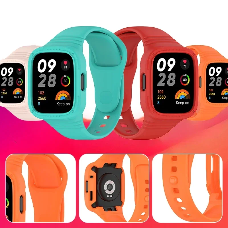Waterproof Silicone Watch Band with Protective Case