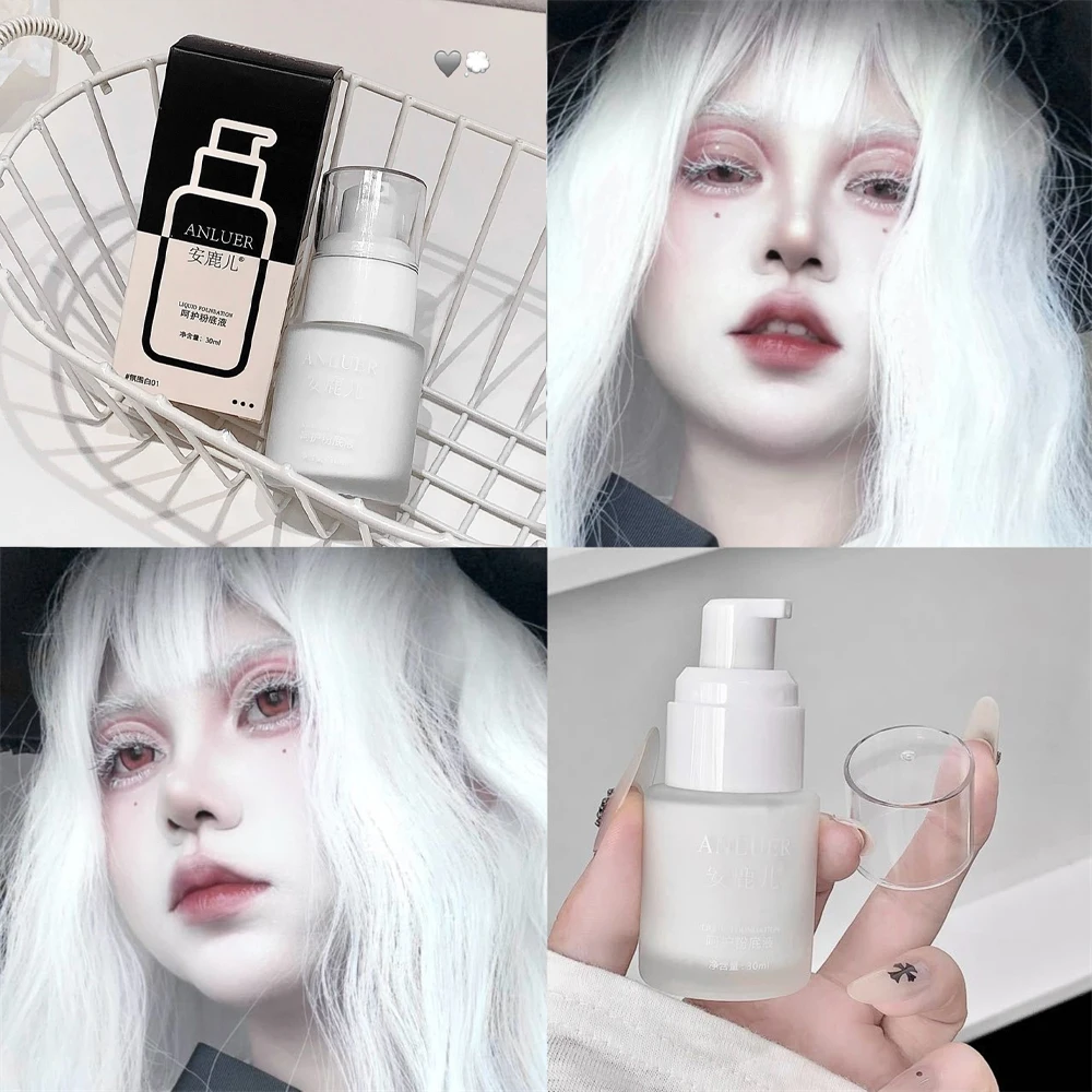 Fondotinta Liquido Opaco Bianco a Copertura Totale, Lunga Durata, Impermeabile, per Cosplay e Trucco Professionale, Effetto Impeccabile - immagine 2