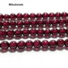 Wholesal Natural 4mm AAA Brazil Red Garnet Smooth Round Loose Beads For Making Jewelry DIY Stone Necklace Strand 15" Mikubeads 1