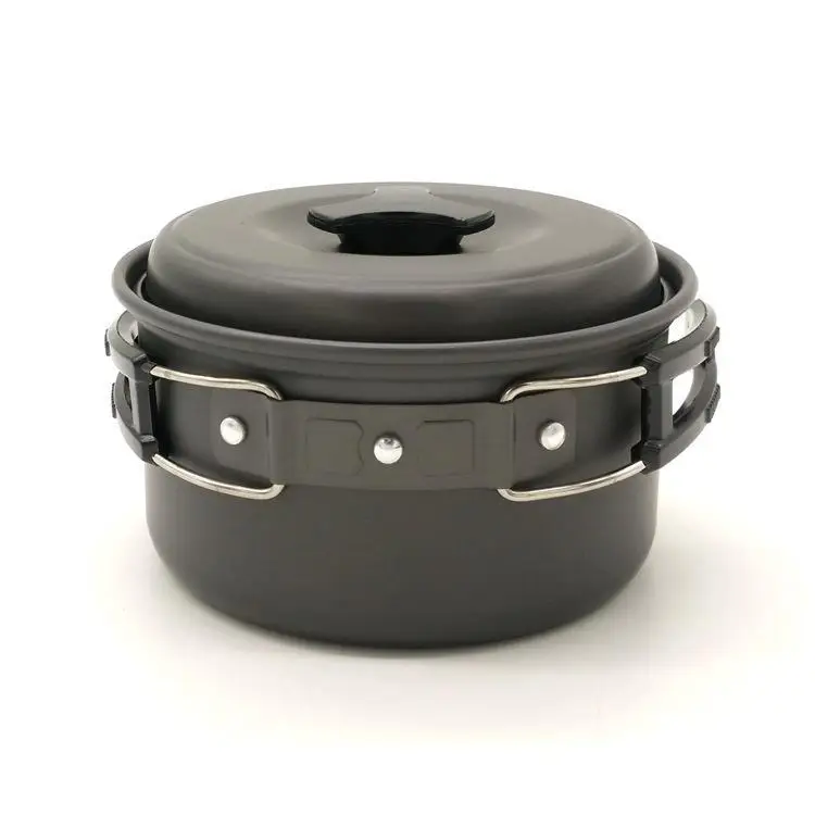 Camping Cookware Pot Lightweight Aluminum Alloy Portable Camping Cook Pot for Outdoor Picnic Hiking
