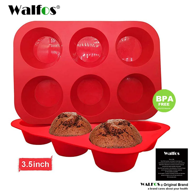WALFOS Non-Stick Silicone Cake Mold Muffin Cupcake Baking Pan Tray