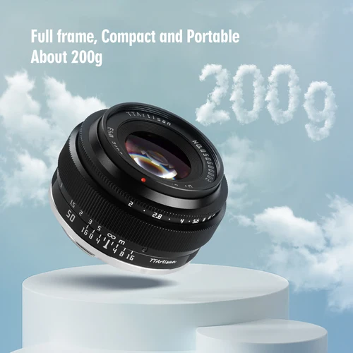 TTArtisan-50mm F2 프라임 렌즈, 소니 E 마운트, 후지필름 XF 캐논 M 레이카 L 니콘 Z 파나소닉 올림푸스 M43 카메라 렌즈 2