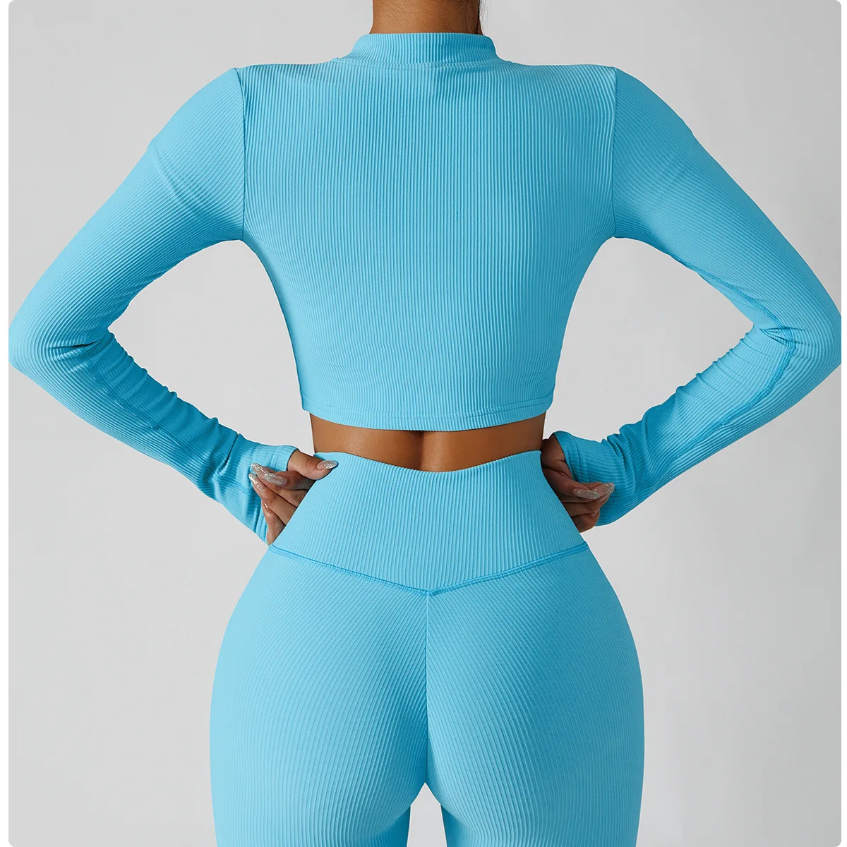 3-Piece Seamless Yoga Set – Jacket, Bra & Leggings for Women’s Fitness