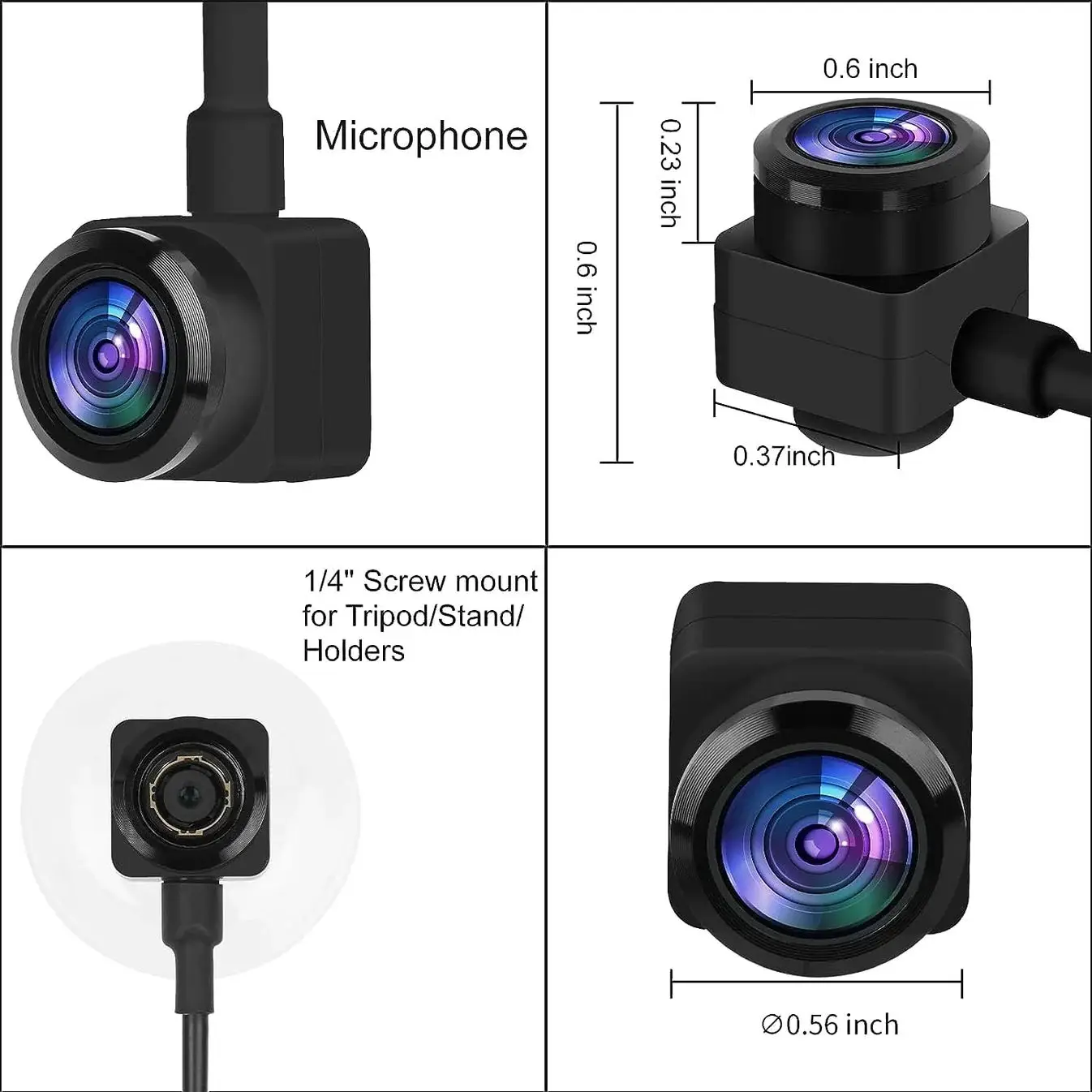 4K Face to Face Eye Contact Webcam with Suction Cup Fixed in The Middle Screen IMX179 8MP 5MP Auto Focus Camera For Live Calls