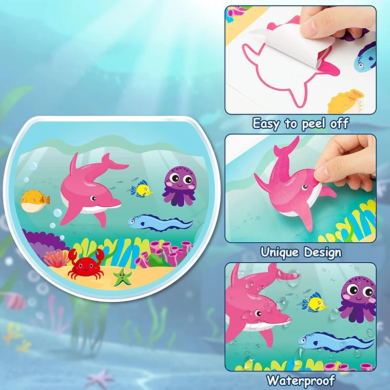 thumbnail image 2 of Teling 48 Sheets (1500 ) Fish Stickers For Kids Sea Animal Ocean Stickers Fish Self Adhesive For Birthday Party Rewards Wall Decal(Ocean Animal 2 of 14