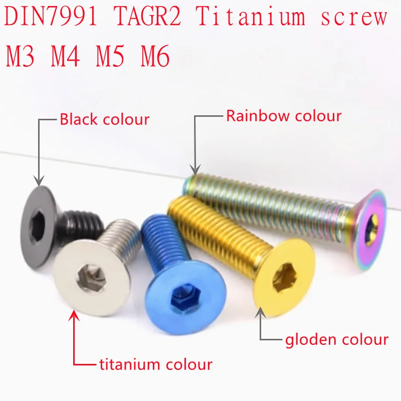 Titanium Screw DIN7991 M3-M6 2-5PCS