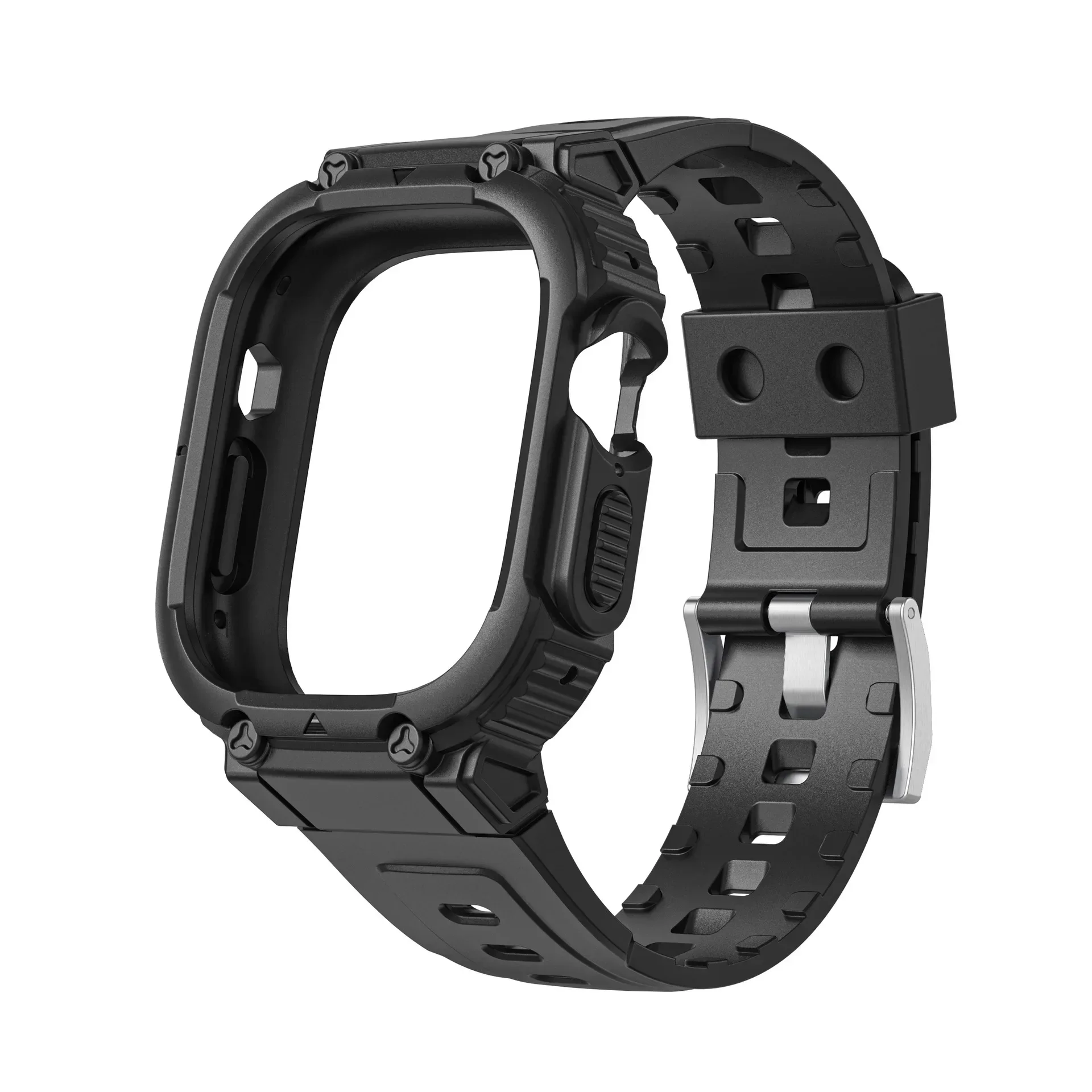 

Armor Integrated Watch Band for Apple Watch 40mm 41mm 44mm 45mm 49mm with Case for iWatch 9 8 7 Ultra TPU Strap