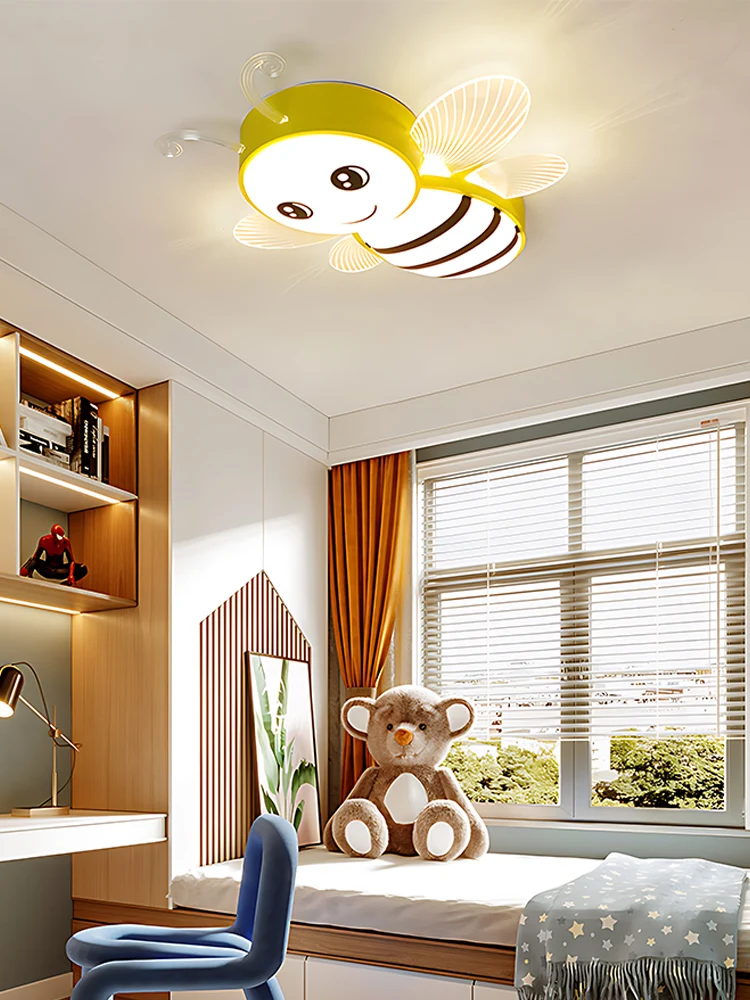 Children's Room Bee Ceiling Light Princess Room Rainbow Cloud Bedroom LED Light Simple Modern Cartoon Light Boys And Girls