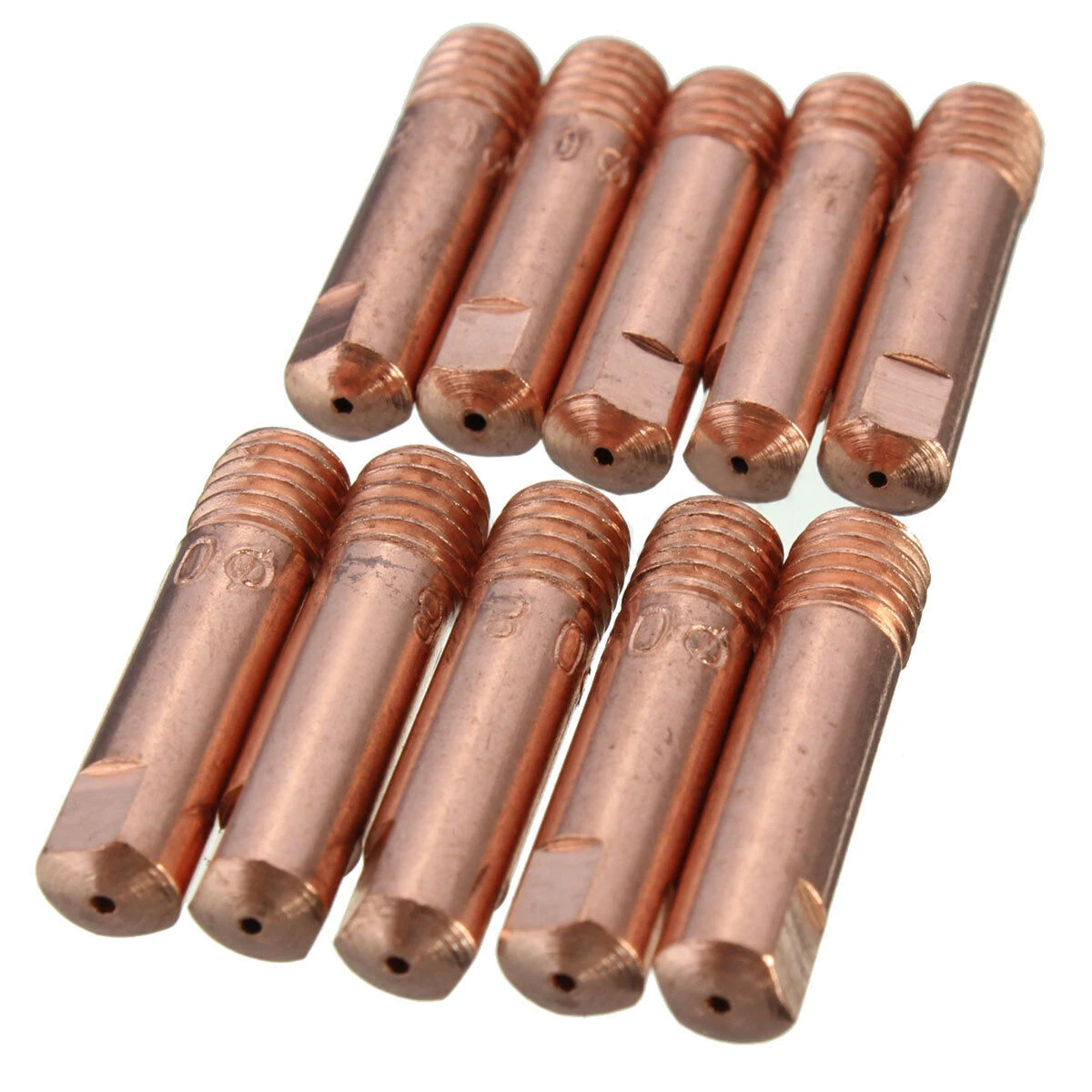 

Tips Holder Gas Kits Set Nozzles Copper 25*6mm 10Pcs 10x 0.8/1.0/1.2mm MB-15AK MIG/MAG M6 Welding Torch Durable