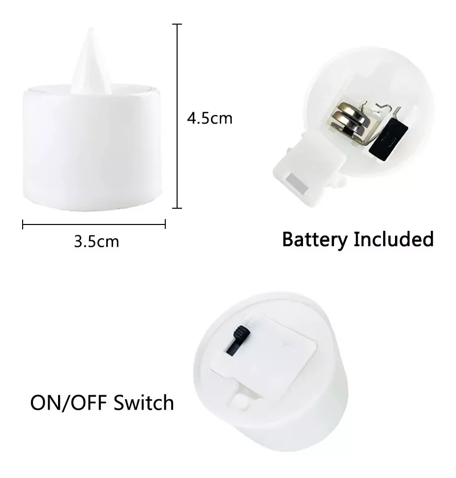 Confezione 24 Candele LED Senza Fiamma Con Telecomando E Timer (Diam. 5.6 Cm, Altezze 7.6-12.7 Cm) - Impermeabili