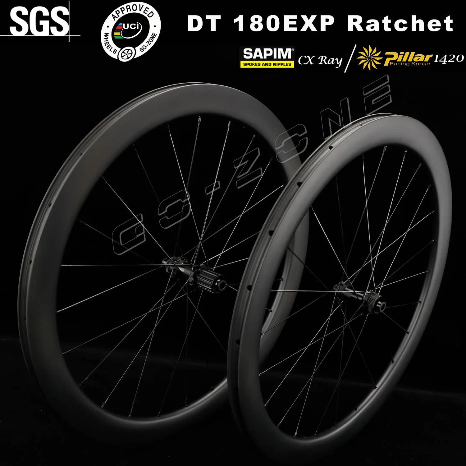 

700c Road Carbon Wheels Disc Brake DT 180 Ratchet Sapim CX Ray / Pillar 1420 Center Lock UCI Approved Road Bicycle Wheelset