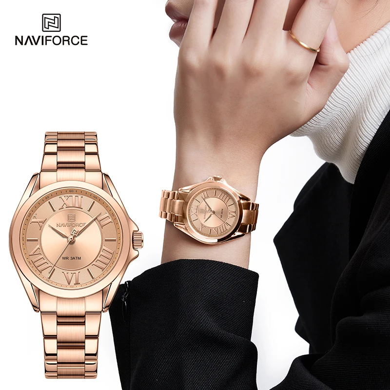 

NAVIFORC Women Watches Luxury Fashion Steel Band Ladies Watch Waterproof Quarzt Wristwatch Girlfriend Gift Relogio Feminino