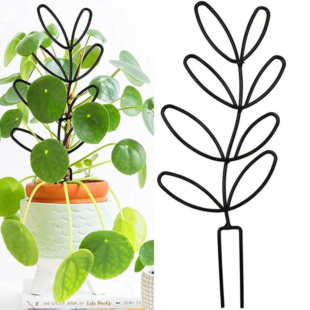 Bracket Plant Support Rack Creative for Home Leaf Shape Elegant Ornamental Metal Flower Support