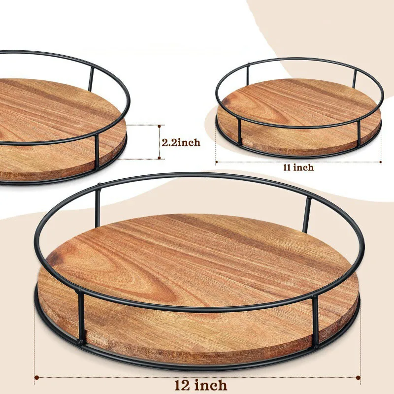 Multipurpose Wooden Revolving Spice Rack and Storage Tray for Kitchen Cabinets 5