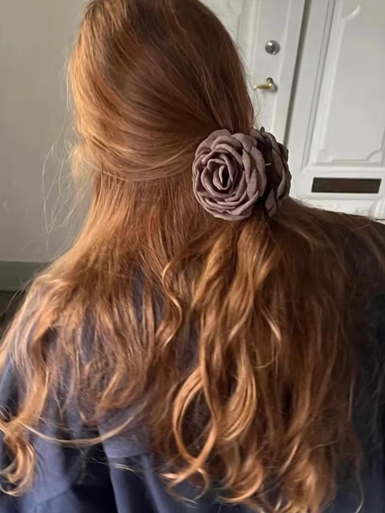 Peri'sBox French Vintage Rose Hairpin Women Advanced Temperament Backward Shark Hairpin Headwear Sweet Personalized Accessorie hair comb jewelry accessories hair accessory hair clip hair headdress bridal headwear pearl hairpins hair band crown