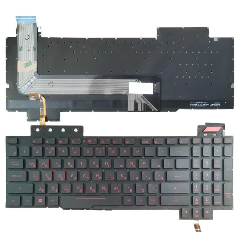 Teclado Retroiluminado Russo para Asus Rog Fx503 Fx503v Fx503vm Fx503vd Fx63 Fx63v Fx63vd Fx63vm Zx63v 90nr0gn1-r31us0 ru Novo