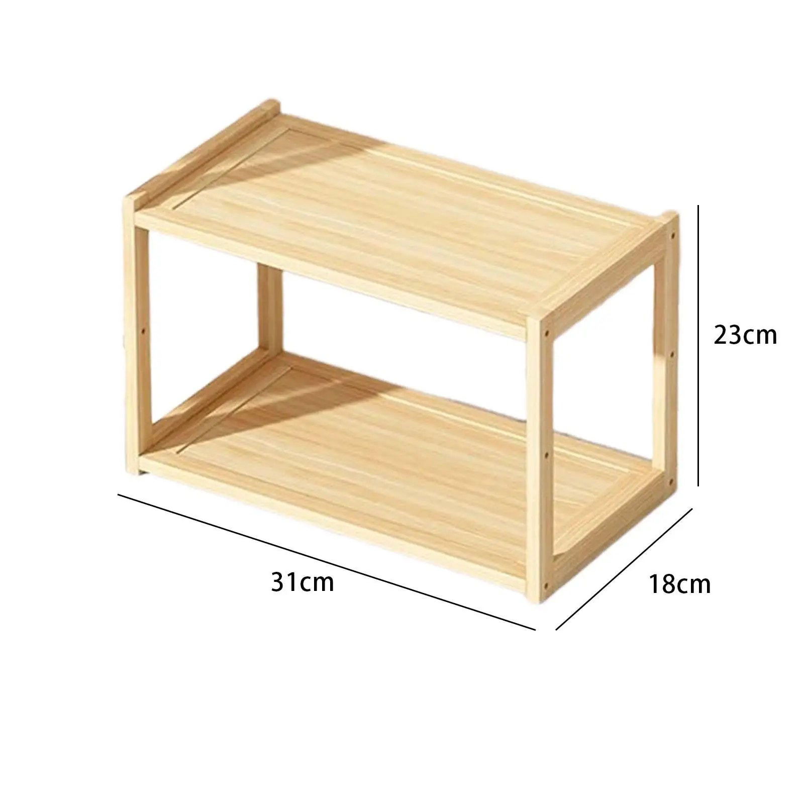 Wood Storage Rack Spice Rack Desktop Supplies Desk Bookshelf Tabletop Display Shelf for Kitchen Men Desktop Decor Countertop