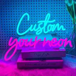 Neon Led Sign Custom Night Light Personalised Name Design Business Logo Birthday Party Wedding Wall Decoration Lamp Dimmable