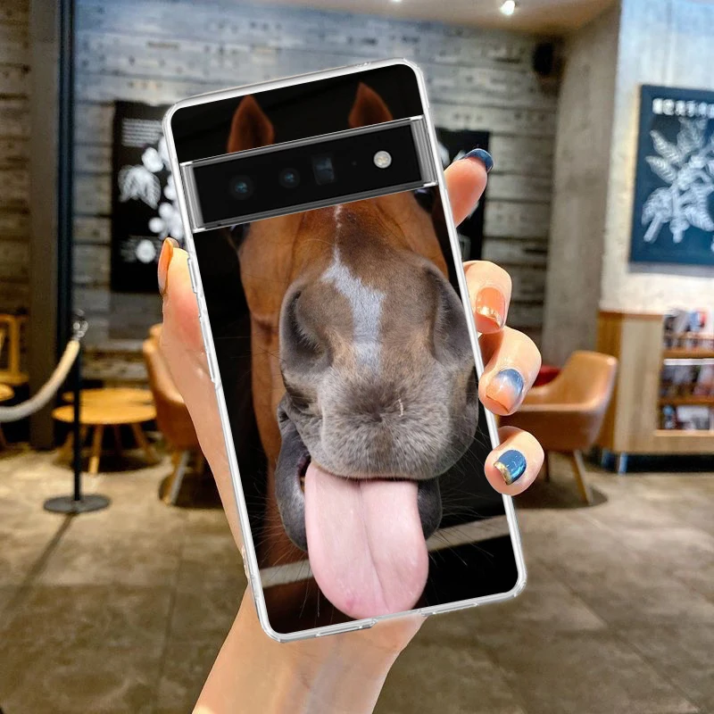 Elegant Brown Horses Transparent Phone Case - Clear Cover