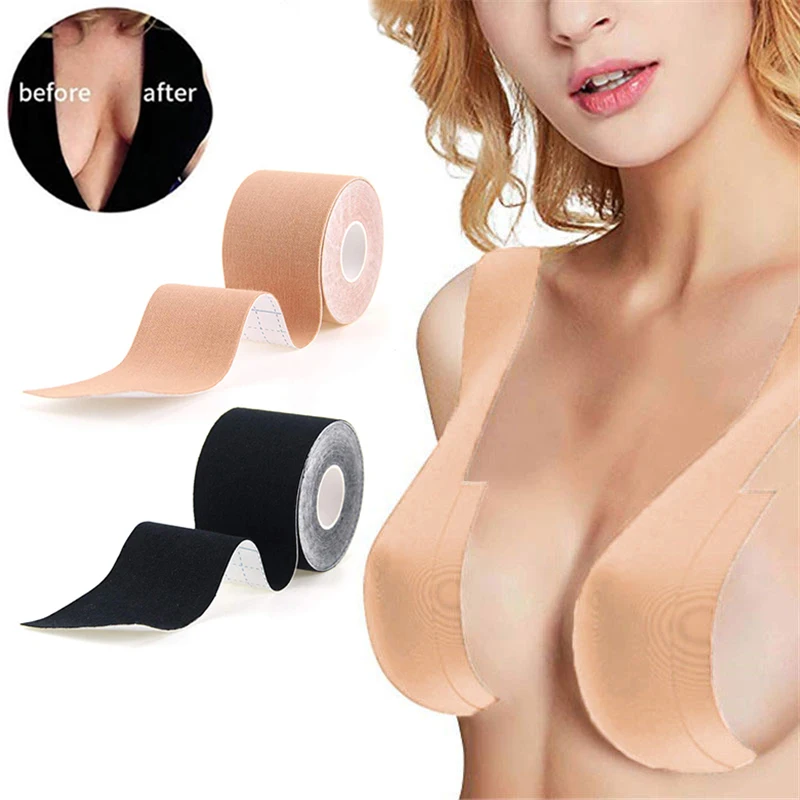 Women Breast Nipple Covers Push Up Bra Body Invisible Breast Lift Tape Adhesive Bras Intimates Bralette Pasties erotic lingerie 1 Roll 5M