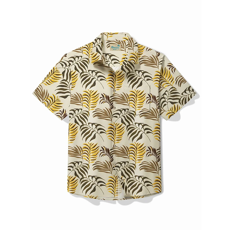 

Hawaii Shirts Leaves 3d Print Mens Short Sleeve Camisa Holiday Party Tops Oversized Shirt For Men Clothing Harajuku Blouse Lapel