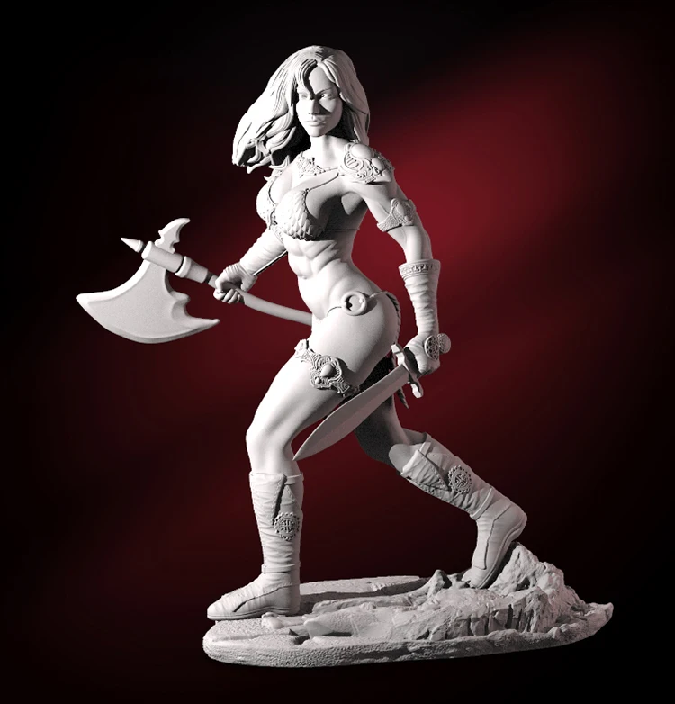 Kit Maquette Résine 1/24 Inca Amazon - Figurine Fille Nue Non Peinte, Niveau Intermédiaire, 75 Mm