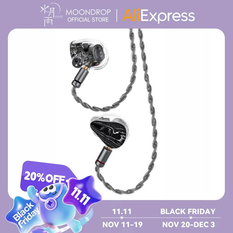 MOONDROP DARK SABER 2DD+8BA(Per side) In-Ear Earphone Reference In