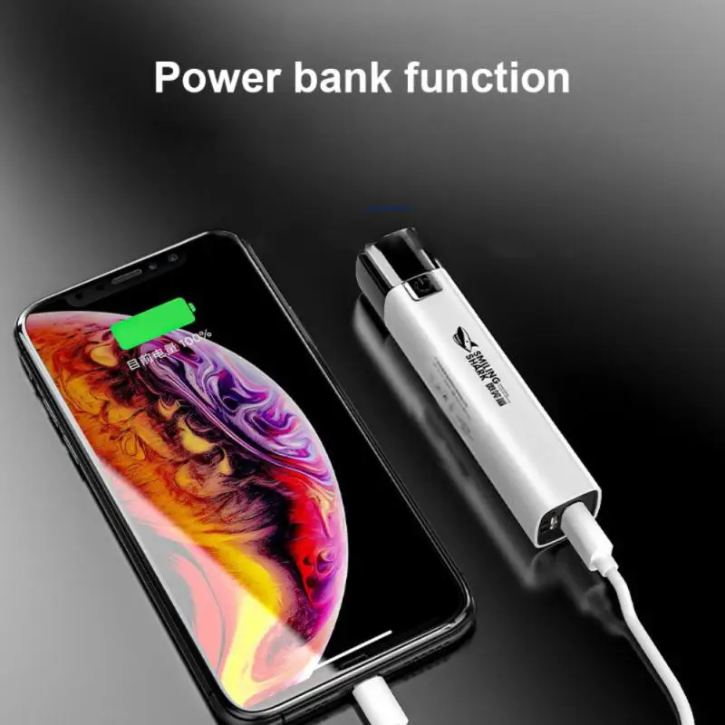 2 In 1 USB Flashlight Power Bank Mobile Phone Rechargeable Strong Light Torch Search Mini 1200