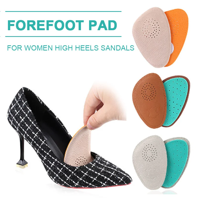

Leather Forefoot Pads for Women High Heels Anti Slip Half Yard Insoles Breathable Shock Absorption Inserts Foot Care Cushions
