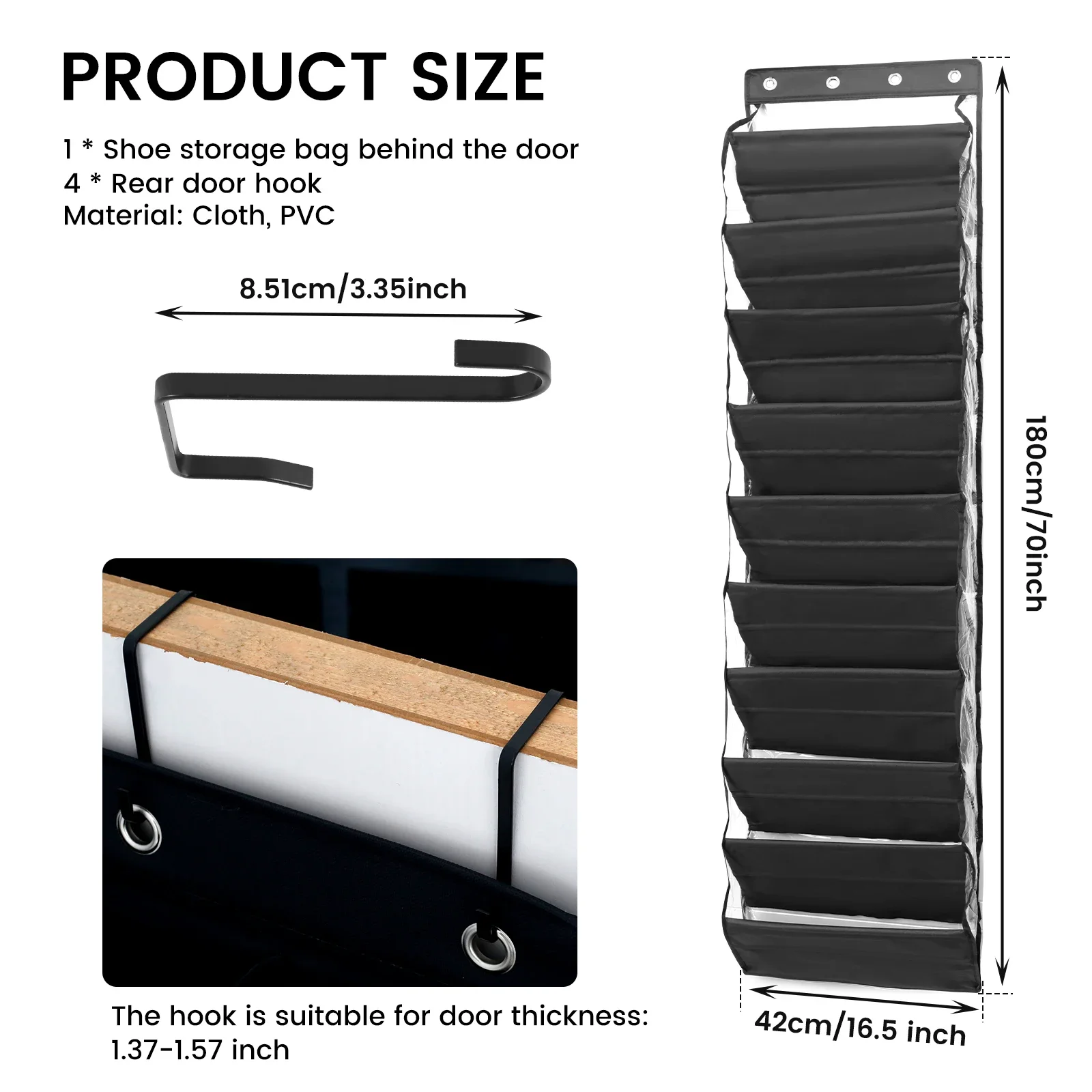 10 Tier Over The Door Shoe Rack Cloth Hanging Shoe Rack Fabric Cabinet Closet Organizer Clothes Storage Bag 6