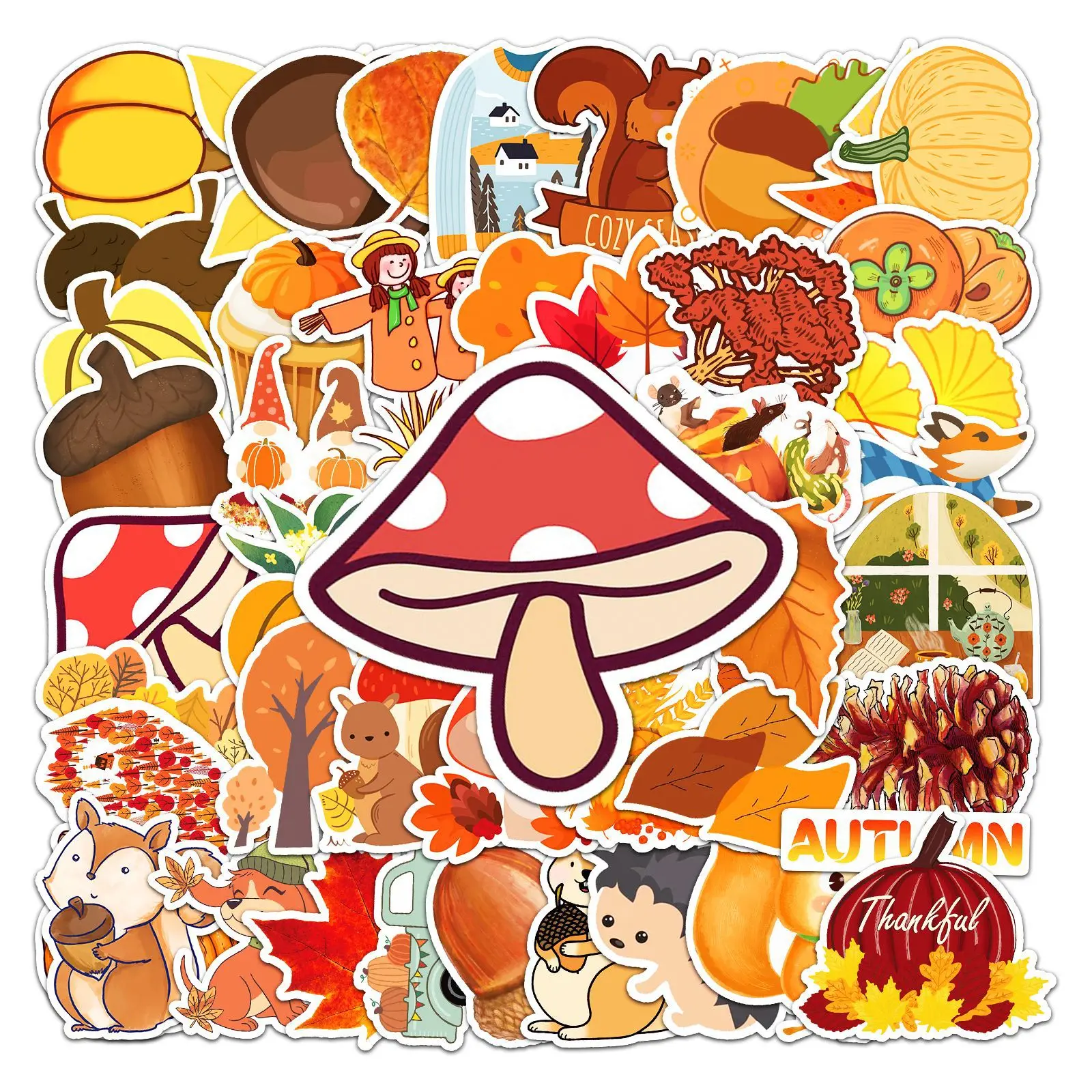 

10/30/50PCS New Popular Cartoon Autumn Graffiti Stickers Luggage Laptop Skateboard DIY Toys Waterproof Reward Stickers Wholesale