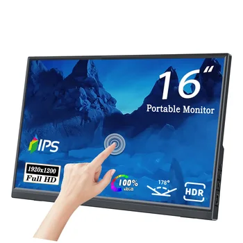 16/14-Inch Touchscreen Portable Monitor 1200P IPS Panel Built-in Speaker Type-C/HDMI Compatible With Laptop/Switch /Xbox/PS4/PS5