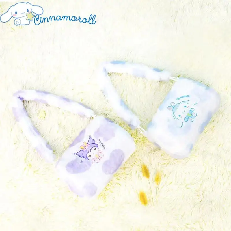 

Sanrio, плюшевая сумка-ведро для хранения, модная Милая сумка-мессенджер Cinnamoroll Kuromi, мультяшная вместительная сумка через плечо