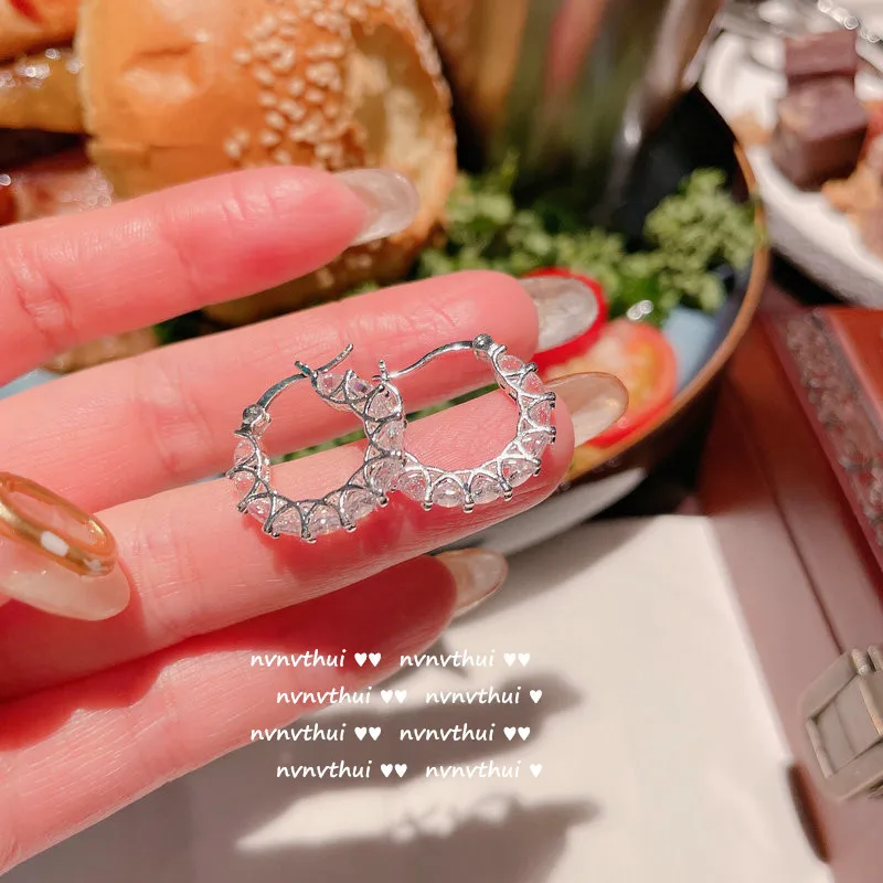 Women's Cubic Zirconia Earrings  Brilliant Cut Crystal Halo Hanging Fancy Dangle Bridal lever back earrings women