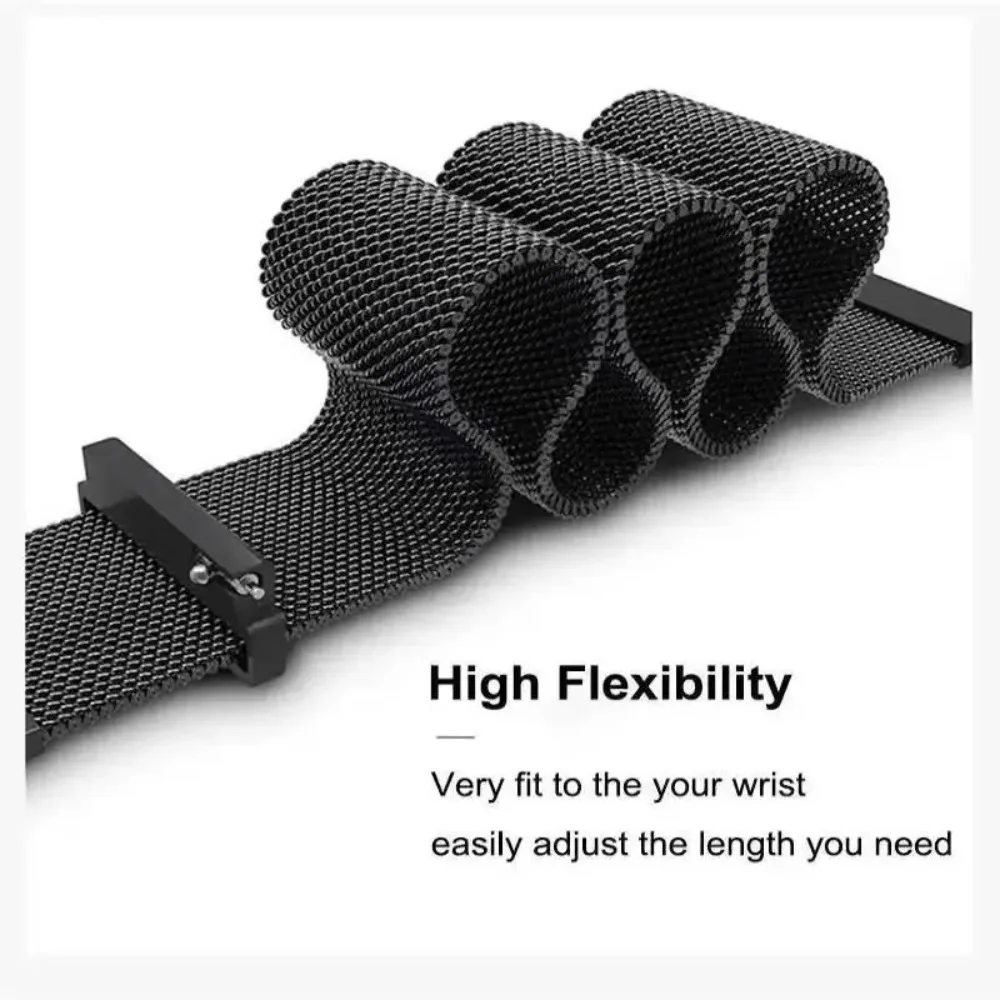 Elegant Milanese Mesh Metal Bracelet Wristband - 20mm/22mm Strap