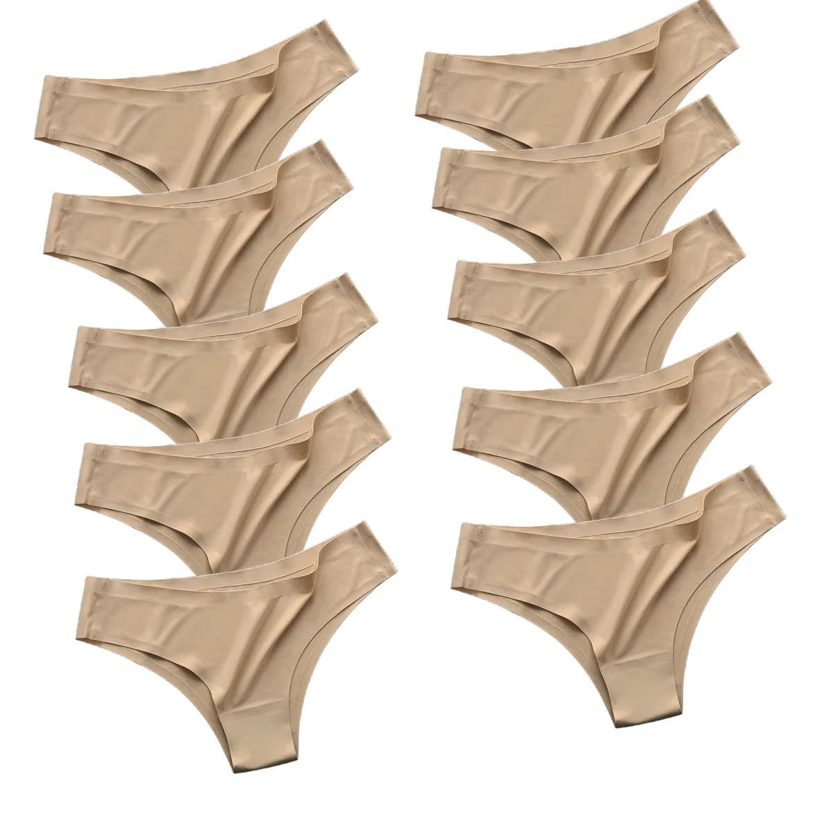 10Pcs/Set Seamless Women Panties Soft Silky Female Underwear Low Rise Panties Ultra-thin Sports Briefs Sexy Lingerie M-XL