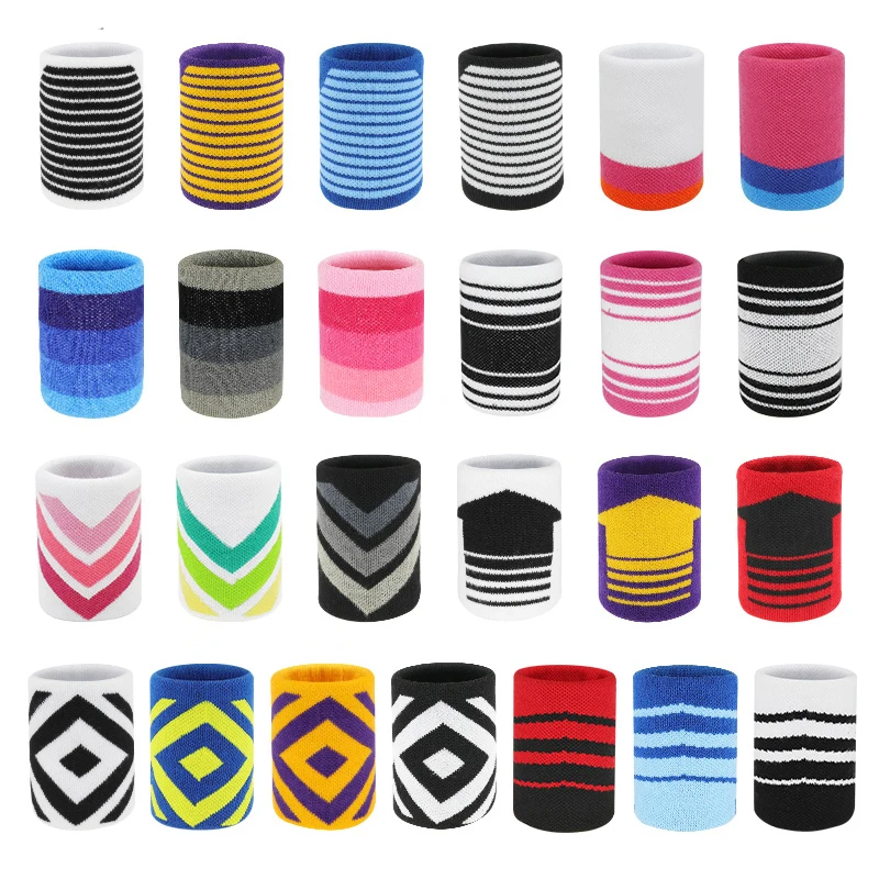 1Pc Colorful Polyester Cotton Adults Kids Unisex Sport Sweat Band Wrist Protector Gym Fitness Sports Safety Wrist Support Brace