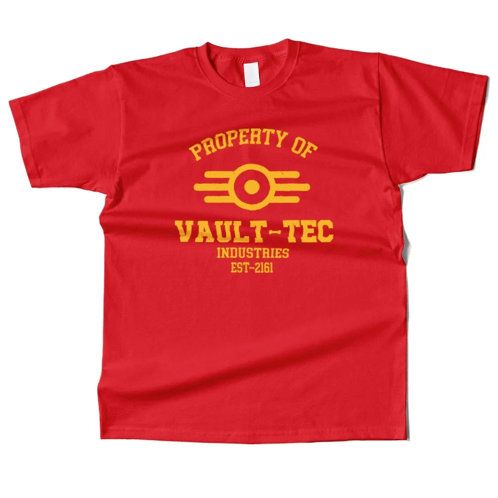 Herren-T-Shirt aus Baumwolle mit Aufdruck „Property of Vault Tec“ im Street-Casual-Stil für Männer und Frauen – Detail 14