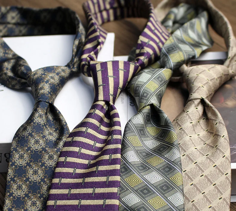 8cm Width Brown Colorful Printed Neckties Mens Silky Polyester Yellow Flower Neck Tie Business Casual Shirt Accessories Cravat