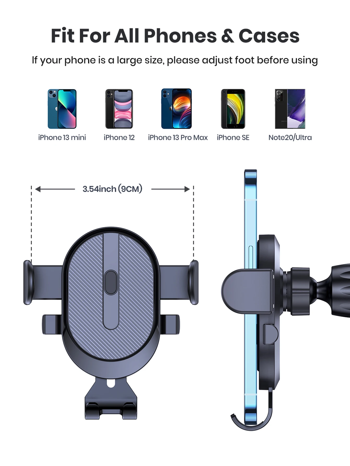 Car Phone Holder Mount, TOPK 2024 Upgrade Auto Locking Universal Phone Holder with Hook Clip for Car Air Vent for iPhone Samsung