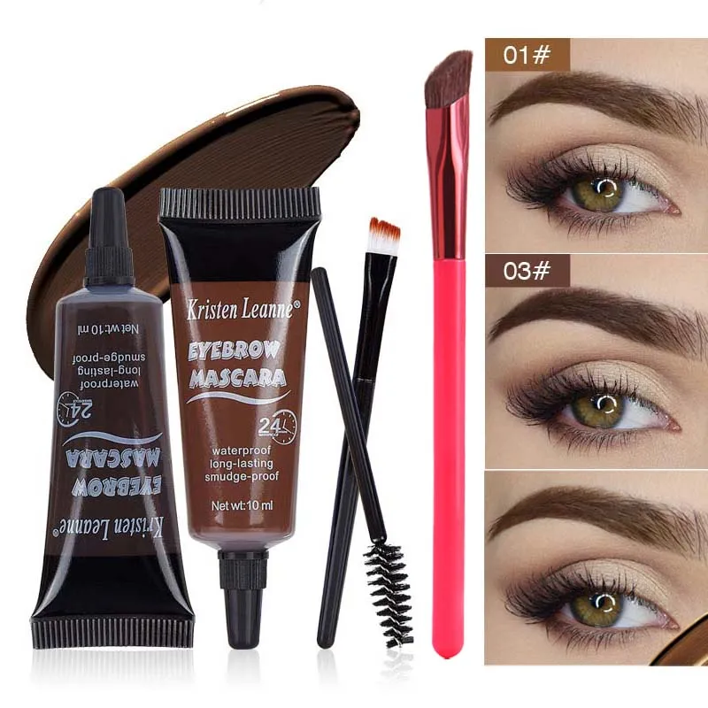 

Natural Liquid Dyeing Eyebrow Cream Set Eyebrow Enhancers Cream Waterproof Durable Brown Tint Eyebrow Brow Tattoo Pigments