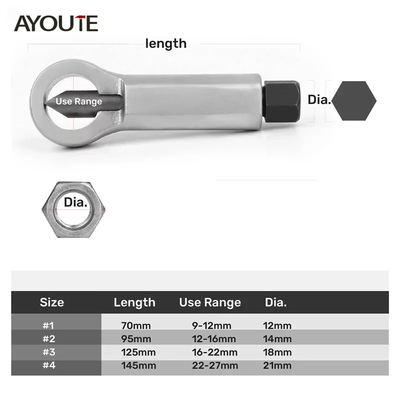 AYOUTE 튼튼한 금속 너트 스플리터 도구 세트, 튼튼한 휴대용 도구, DIY 가족, 작업자용 액세서리, 9-27mm