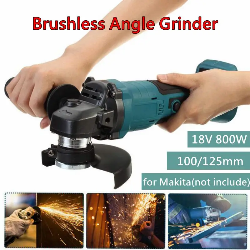 

18V Brushless Impact Angle Grinder 100/125mm without Battery DIY Power Tool Cutting Machine Polisher For Makita Battery