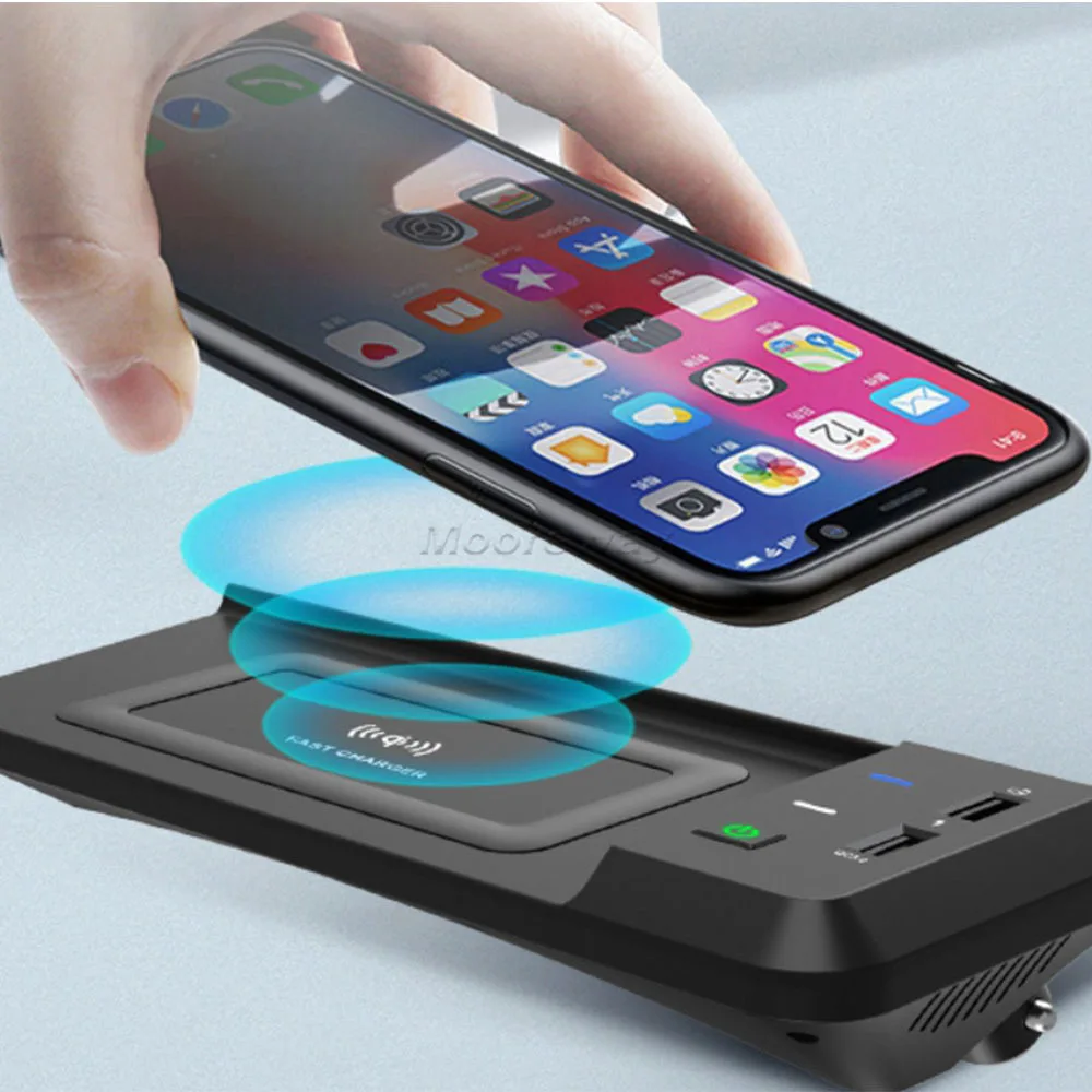 

Car Fast Wireless Charger For Audi Q5 SQ5 2018 to 2021 Qi Charging Pad Phone Mount Plug and Play USB Multi-Port Accessories