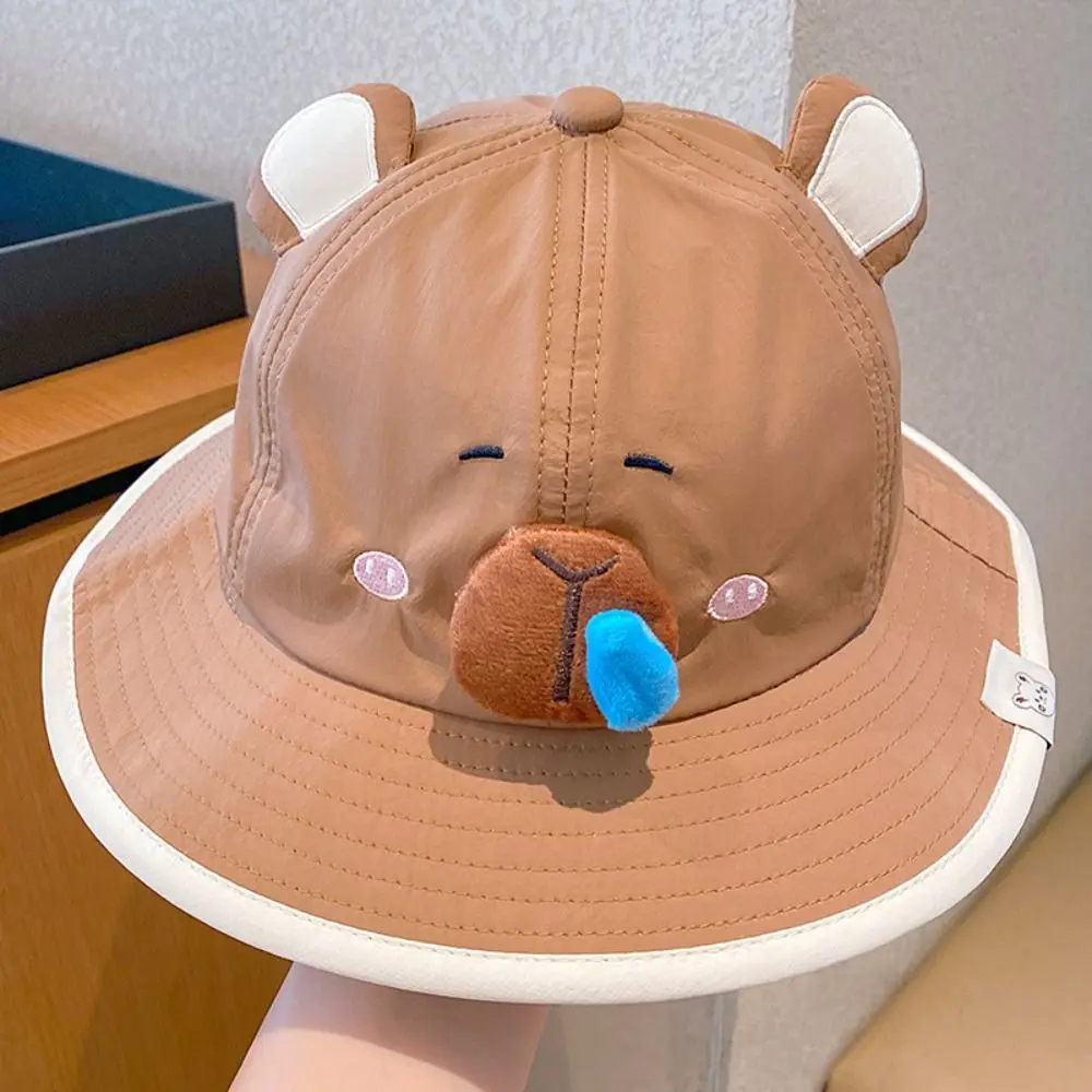 Kawaii Capybara Baseball Hat Anti-UV Sunshade Kids Summer Sunhat Fishmen Hat Cartoon Children's Peaked Cap Boys/girls