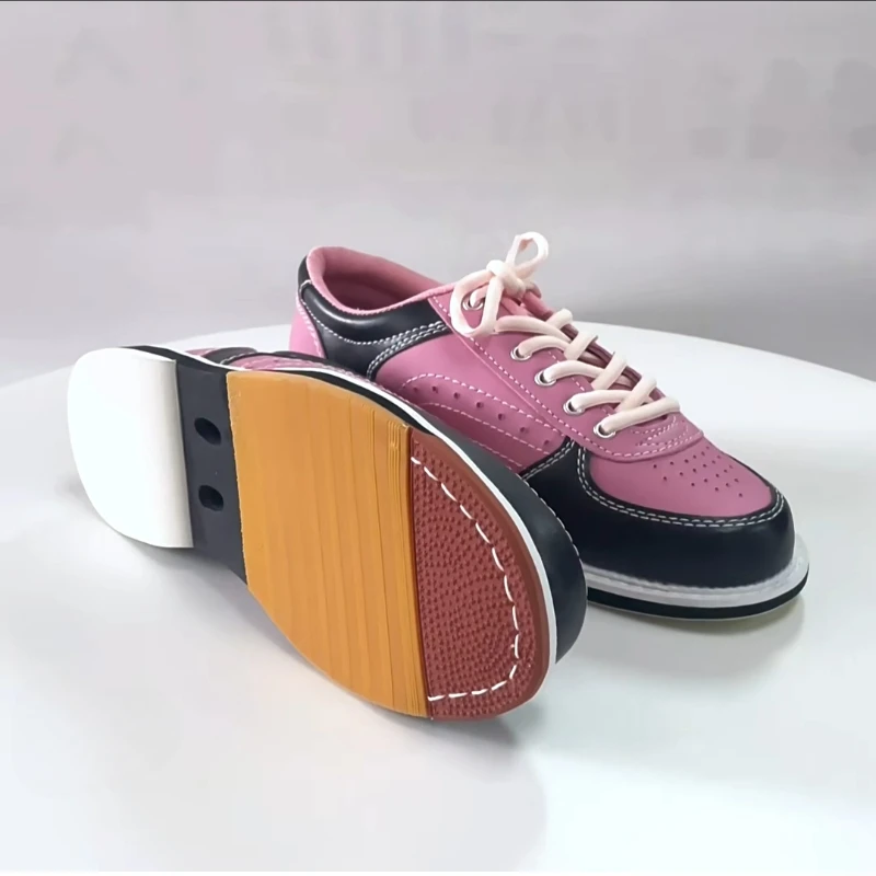 Professional Bowling Shoe Mens Womens Pink Pibk Blue Indoor Court Shoe Unisex Good Quality Leather Gym Brand Training Shoes